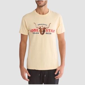 American Needle Cream Lone Star Beer Graphic Print T-Shirt, Small